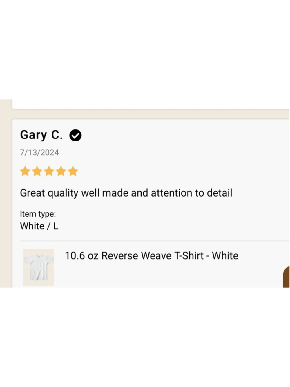 🇺🇸SHIP BRONSON 10.6 oz Reverse Weave 100% Cotton T-Shirt White S - Picture 6 of 8